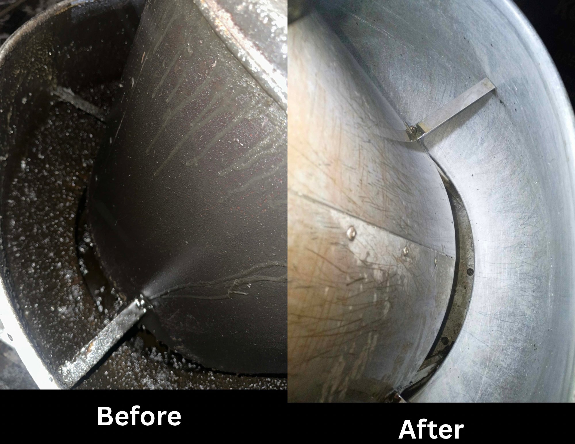 Before and after hood cleaning 4